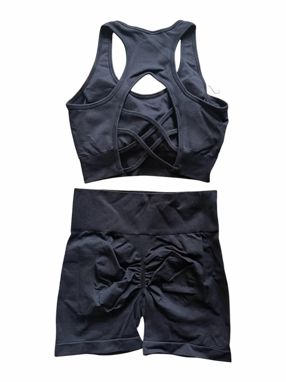 ALO Yoga Black Tank Top & Shorts set
